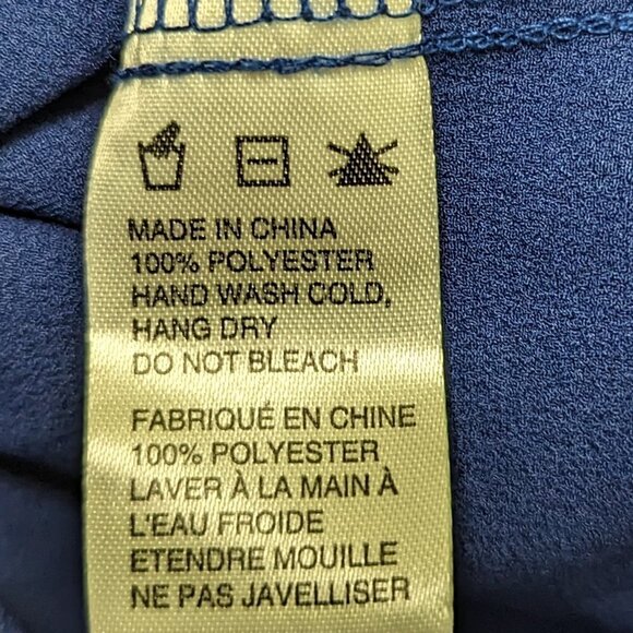 PAPER CRANE Blue Spaghetti Strap Ruffle Blouse Top L - Picture 4 of 5